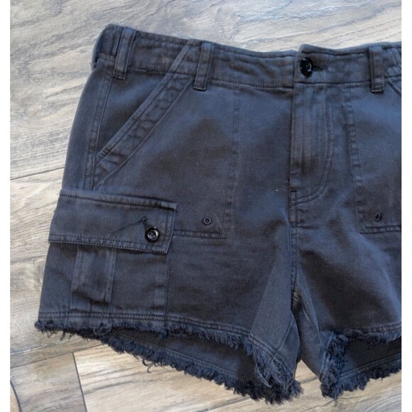 Lucky Brand Women's Raw Hem Utility Shorts size 28 NWT Cut-Off Black - Picture 10 of 13